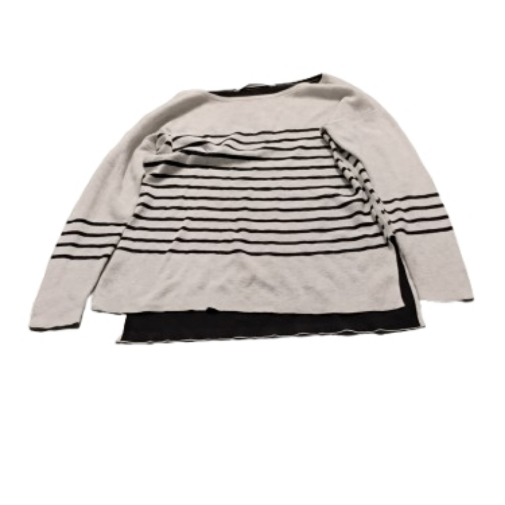 Athleta Womens Boatneck Striped Cotton Blend Sweater Sz M